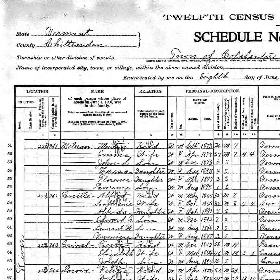 1900 census record