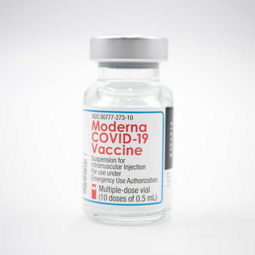 a vial of Moderna COVID-19 vaccine