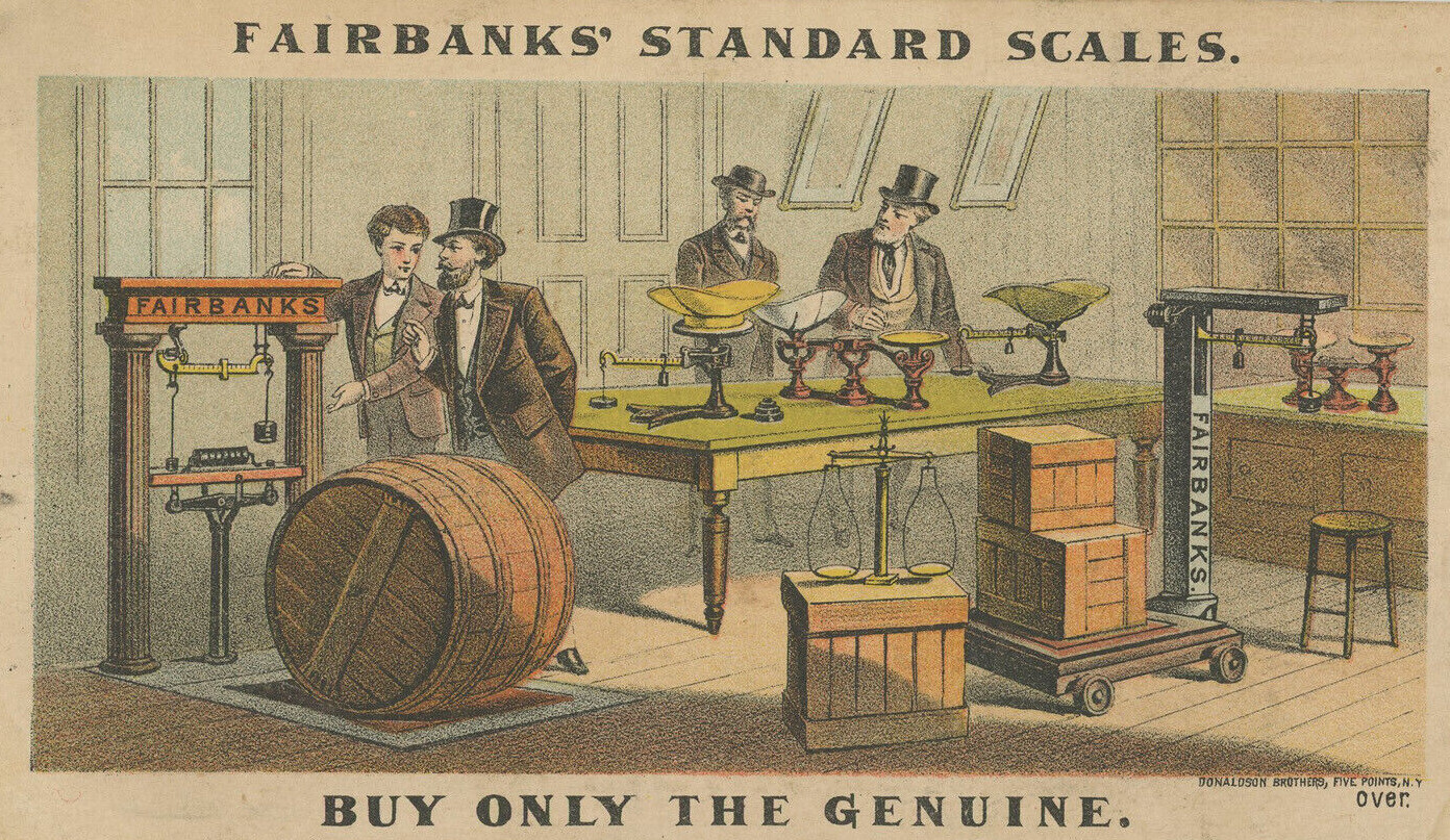 old advertisement for Fairbanks' Standard Scales 