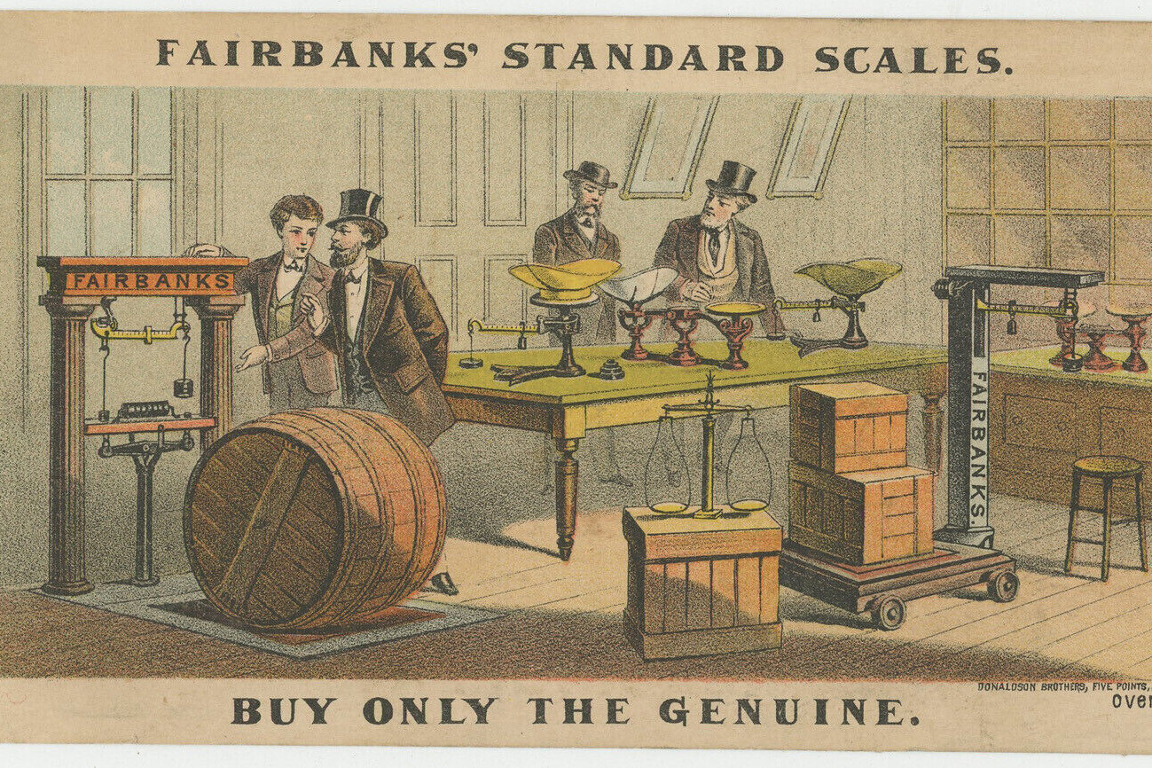 old advertisement for Fairbanks' Standard Scales 