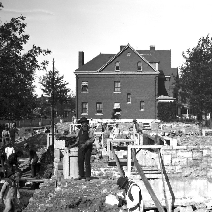 Photograph of Fort Ethan Allen under construction
