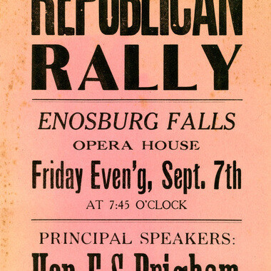 Portion of a Republican rally political broadside.
