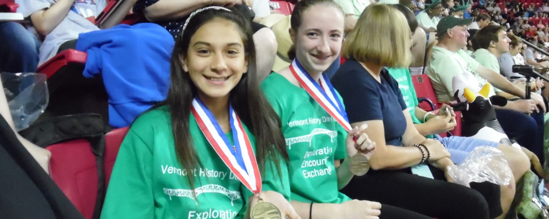 Two students who won the Labory History Prize at National History Day