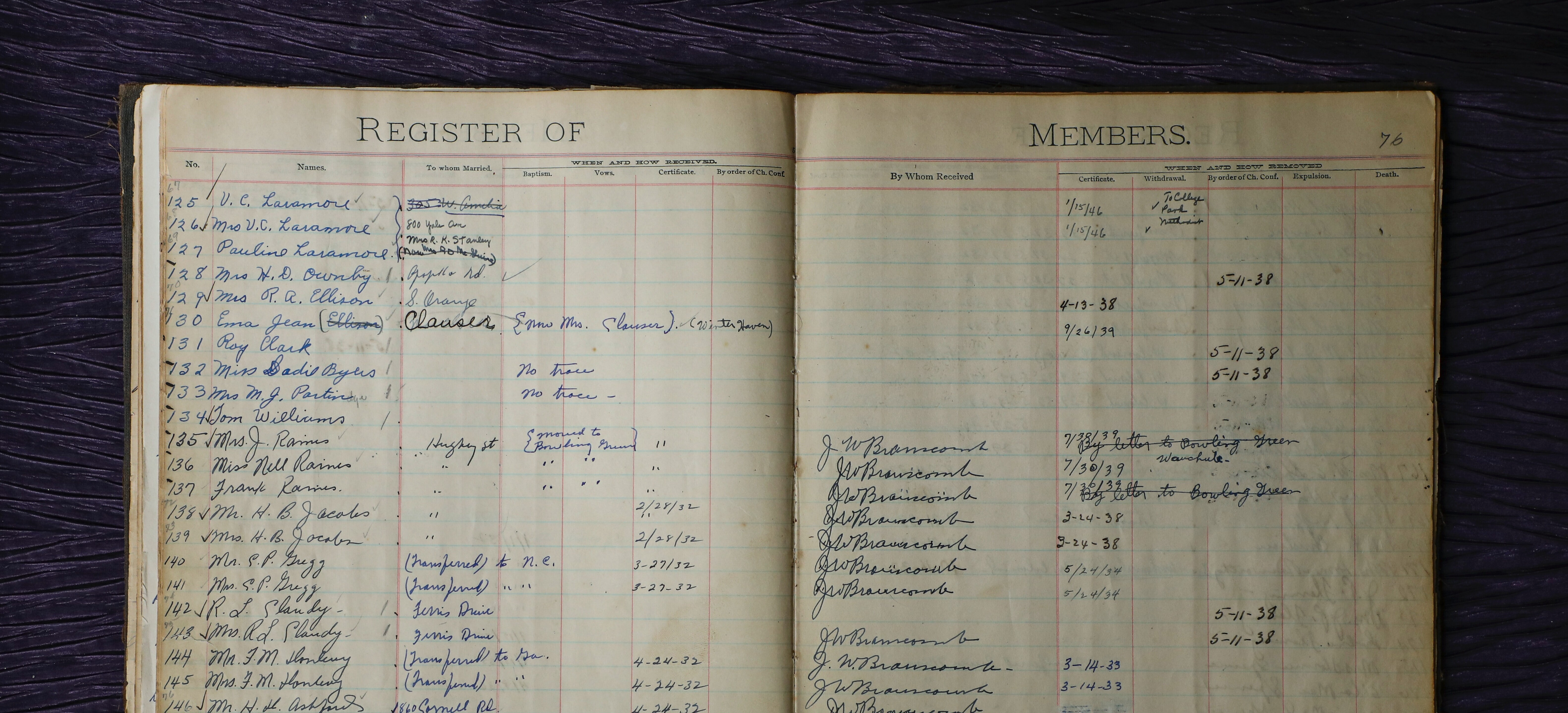 An image of an old member registration book