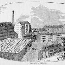 old illustration of Lowell Co. Mills