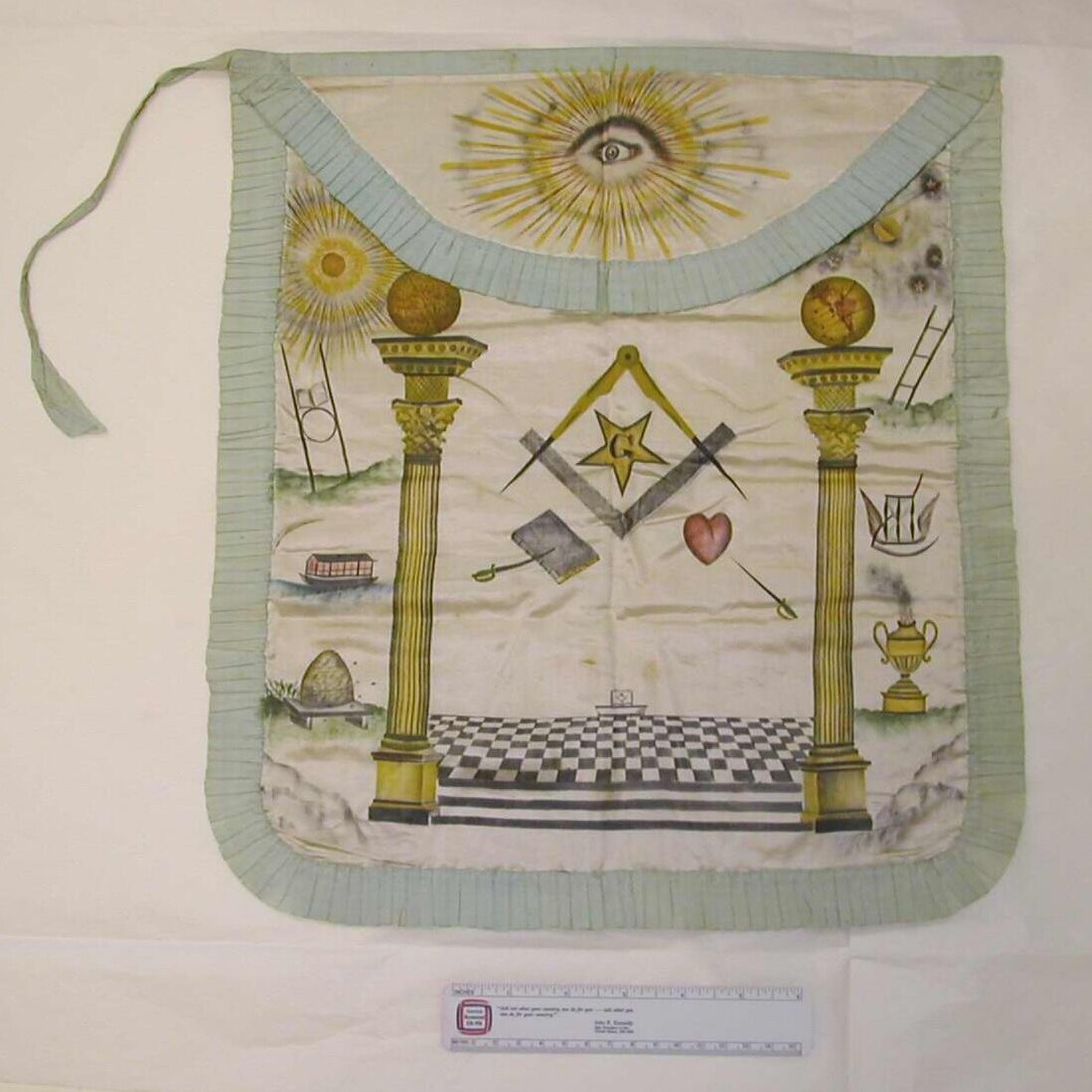 apron featuring masonic symbols