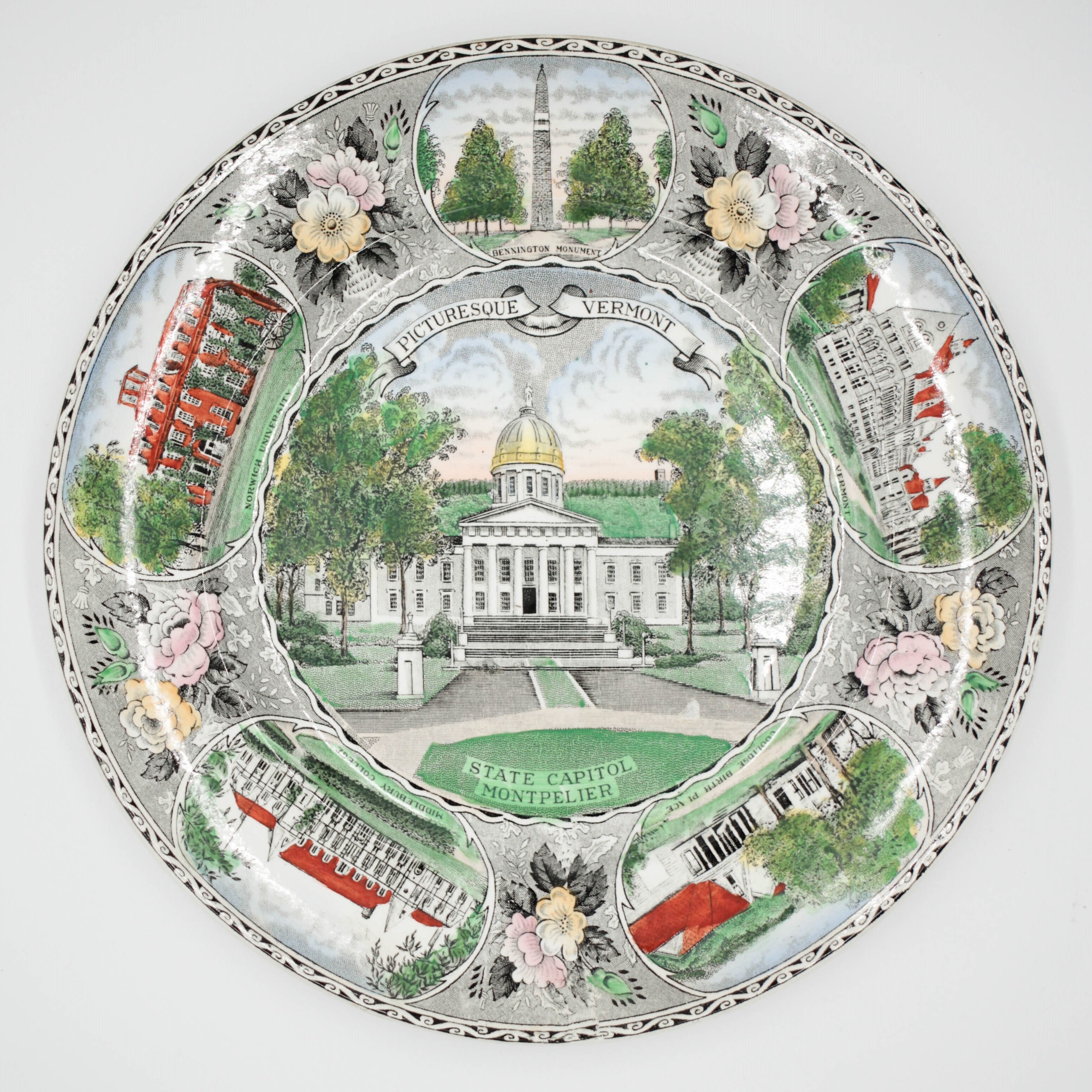 souvenir plate of Montpelier, VT