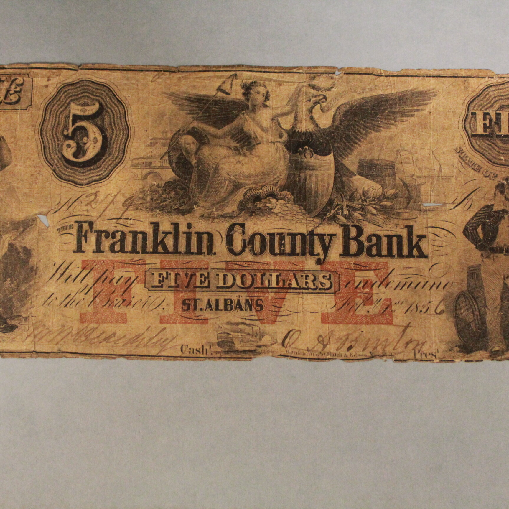 Franklin County Bank five dollar bill