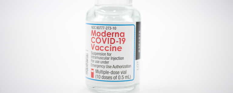 a vial of Moderna's COVID-19 vaccine