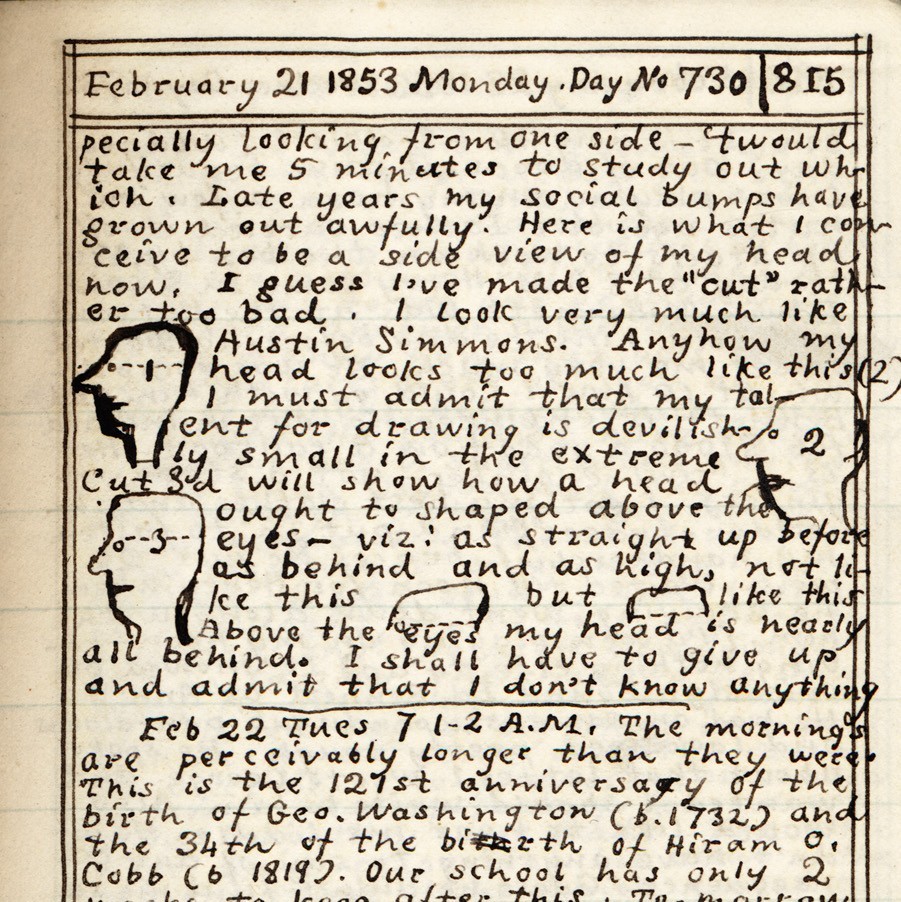 Page of an 1853 diary
