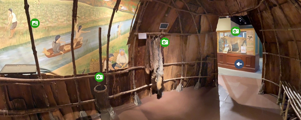 Abenaki wigam interior at Vermont History Museum