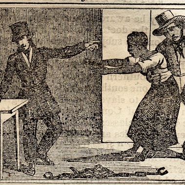 Old advertisement featuring slave being sold