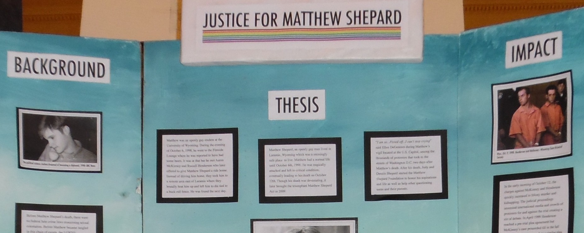 student exhibit board about Matthew Shepard