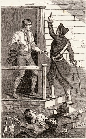 illustration of Ethan Allen capturing Fort Ticonderoga