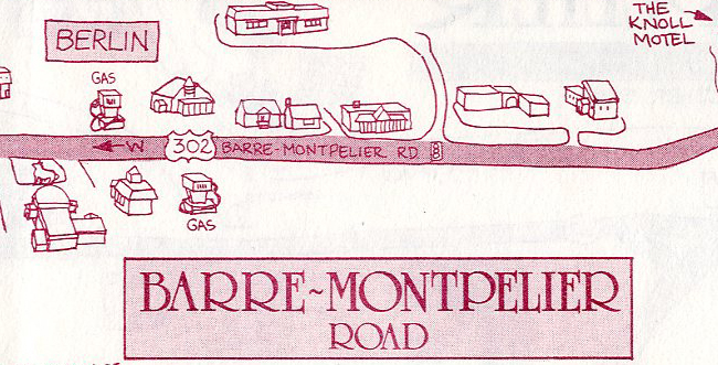 Advertising map of the Barre-Montpelier Road, 1990